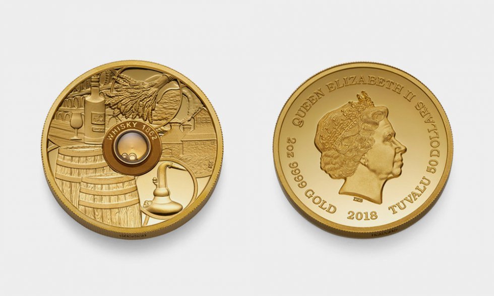 Disse guldmønter indeholder en dråbe af verdens dyreste whisky