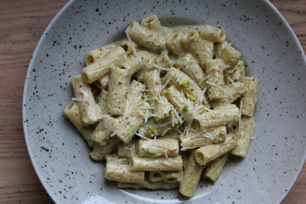 Pasta med pistacie-pesto: Pasta al pistacchio