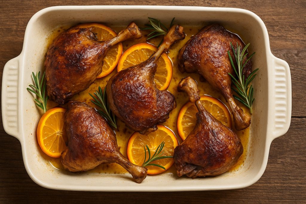 Stegt andebryst med søde kartofler og appelsinsauce