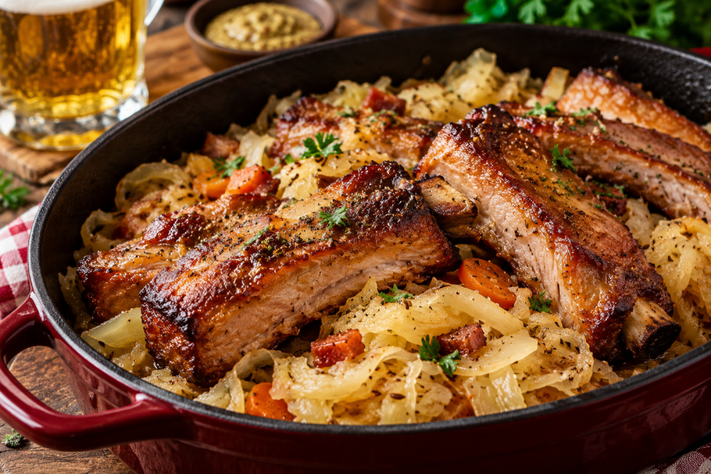 Drop grillen: Møre spareribs får et tysk twist med øl og surkål