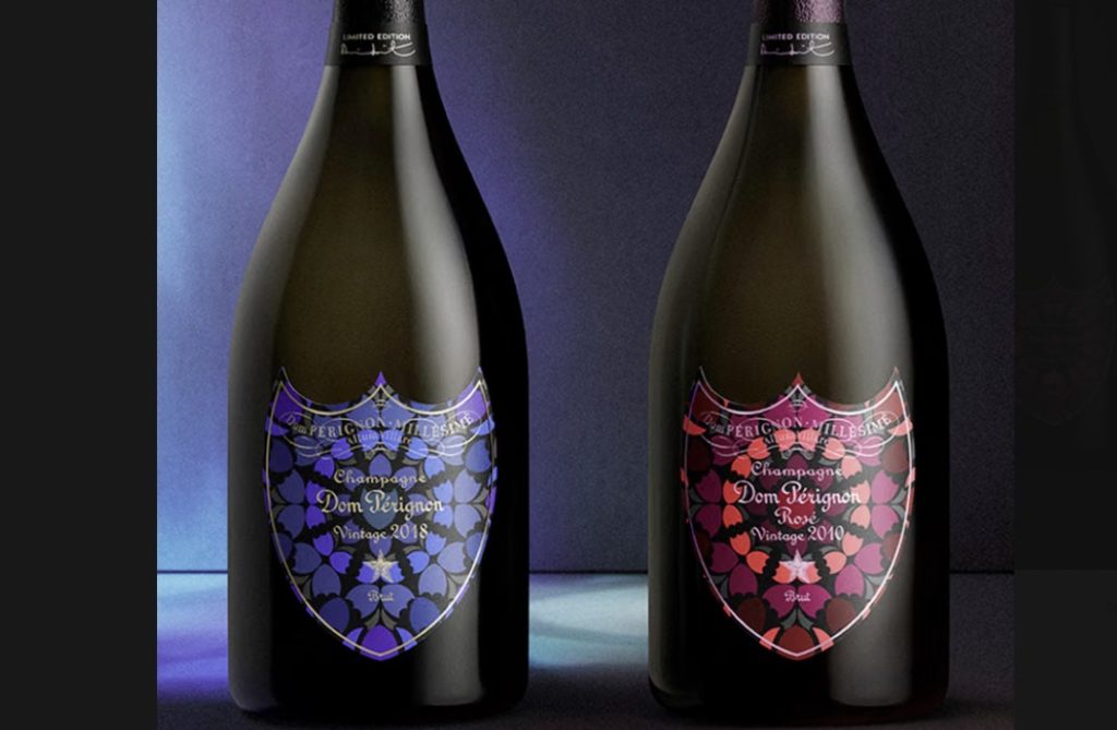Dom Pérignon og Damien Hirst lancerer farverige champagneflasker